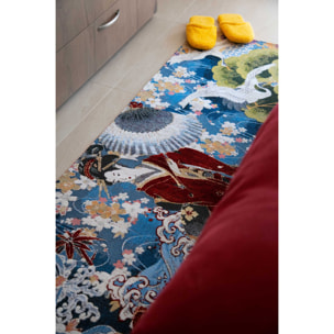 Tappeto Excelsa Kimono in poliestere e cotone 55x180x0,7 cm multicolore