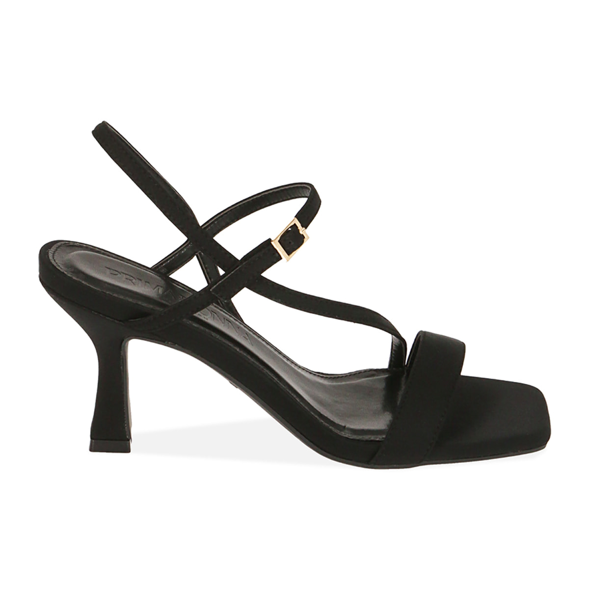 Sandalias negras con tacón en lycra