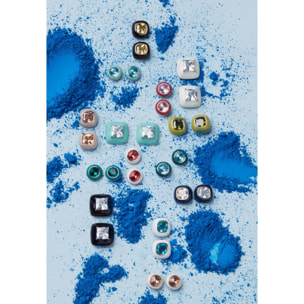 Orecchini U.S. Polo Assn. In metallo dorato con smalto azzurro e cristalli bianchi