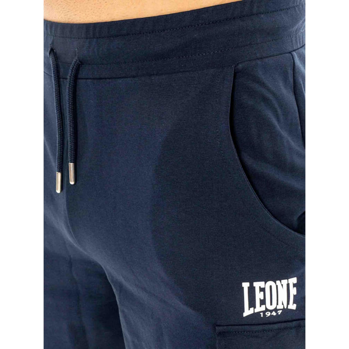 Chándal de hombre Leone Basic de algodón no perchado con cuello y cremallera