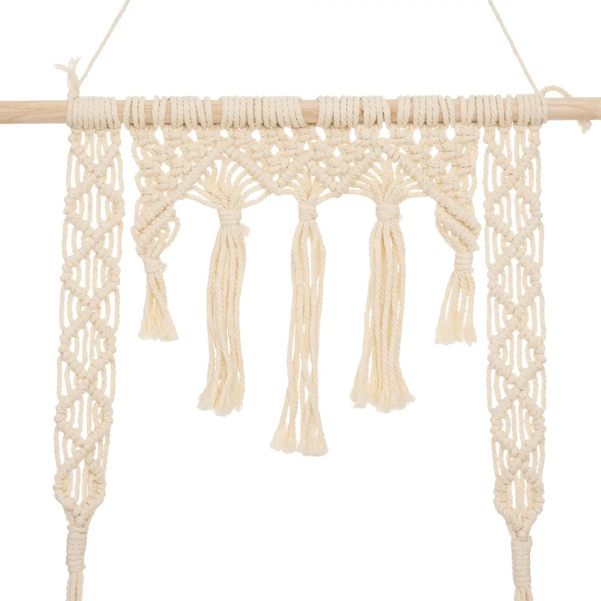 Étagère murale "Mio" macramé blanc ivoire 60x80cm