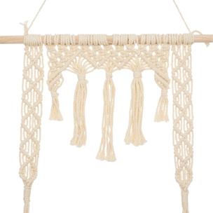 Étagère murale "Mio" macramé blanc ivoire 60x80cm