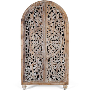 Armario de Madera de Teca 100 Cm Estilo Boho Tallado