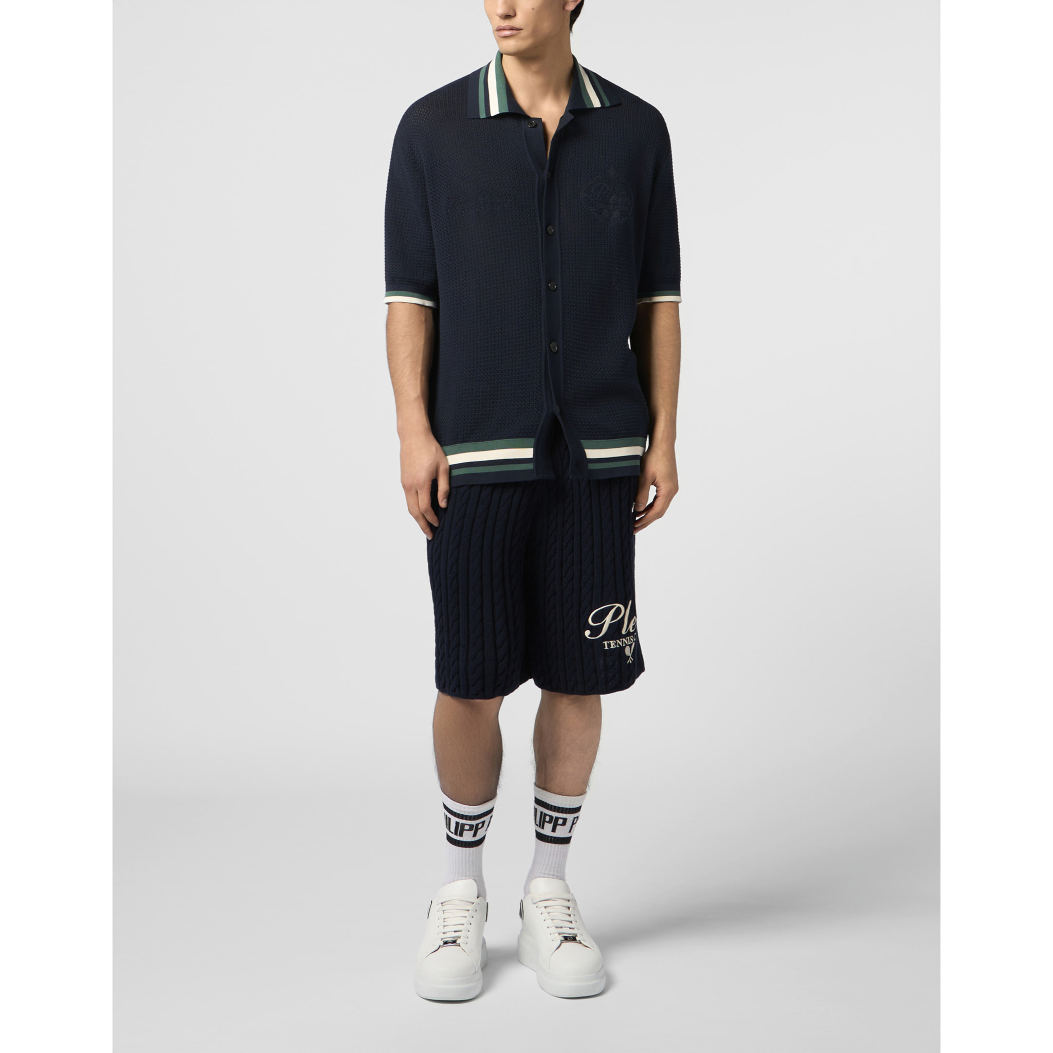 PHILIPP PLEIN Knitted Drawstring Shorts Plein Tennis