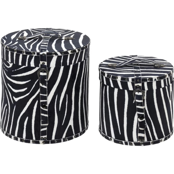 Boîtes Wild Animal zèbre set de 2 Kare Design