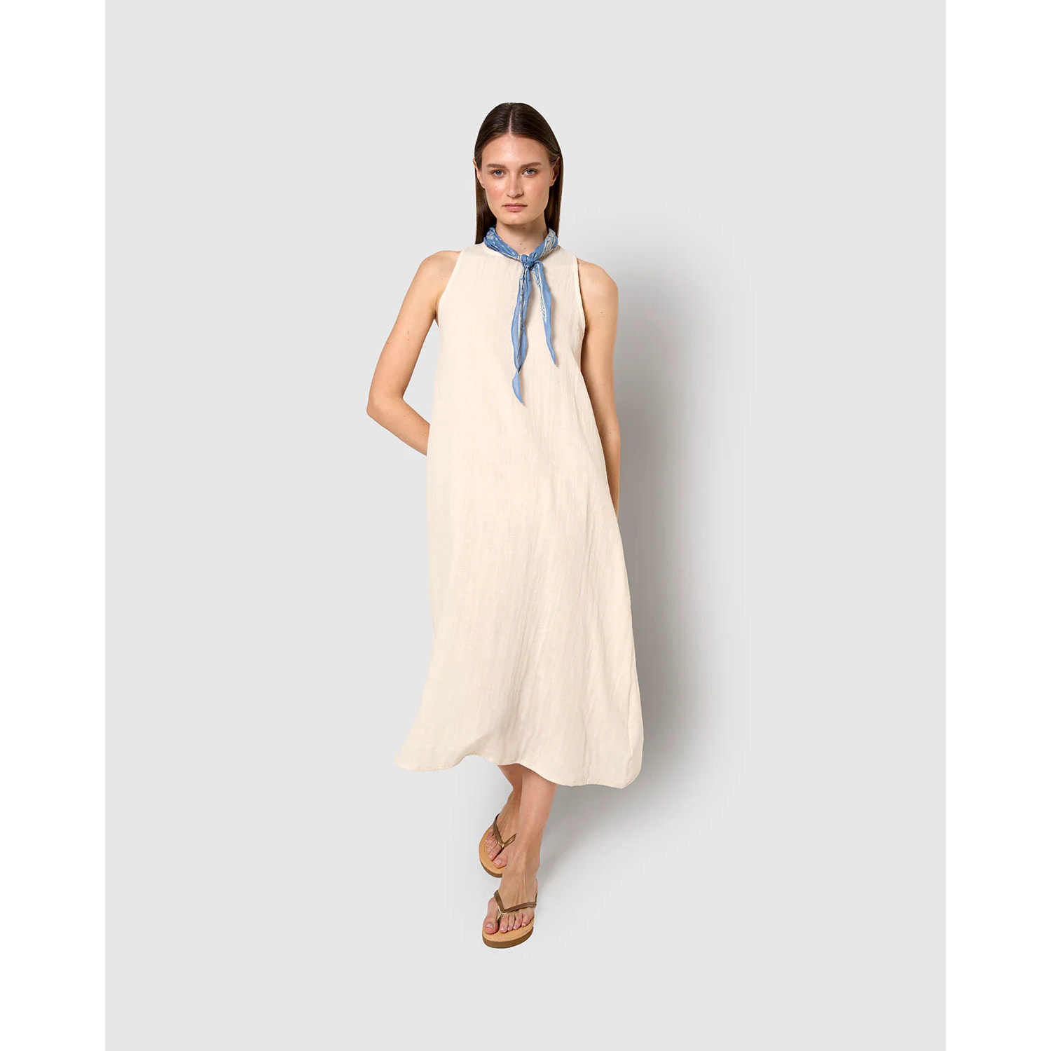 Vestido largo tirantes muselina blanco