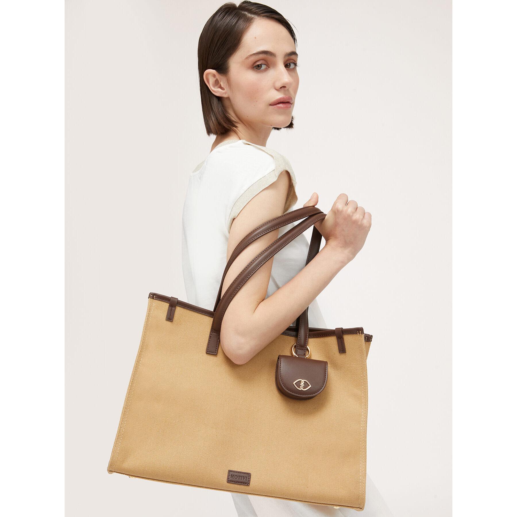 Motivi - Shopping bag in canvas - Marrone