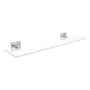 GROHE QuickFix - Start Cube - Tablette en verre - Finition Chromée (à visser ou à coller)