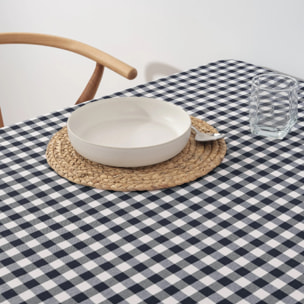 Nappe en tissu 100% coton Vichy Bleu Marine