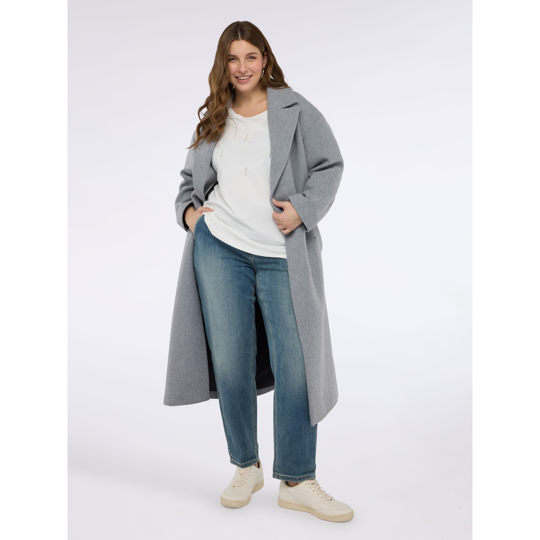 Fiorella Rubino - T-shirt in jersey di cotone con lavorazione a rombi - Bianco