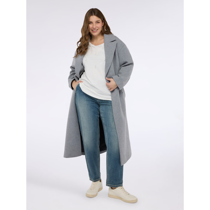 Fiorella Rubino - T-shirt in jersey di cotone con lavorazione a rombi - Bianco