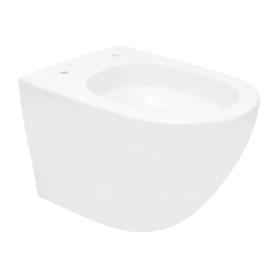 S-Line Pro WC suspendu sans bride Tornado Flush en céramique avec abattant SoftClose et fixations invisibles, blanc (WC01T)