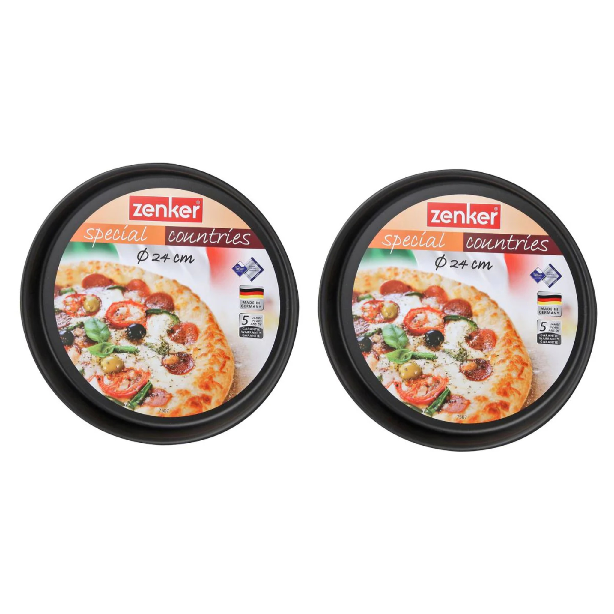 Lot de 2 plaques à pizza 24,5 cm Zenker Spécial Countries