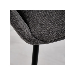 Chaise en tissu avec pieds fins en métal noir - 4 coloris - MONDO