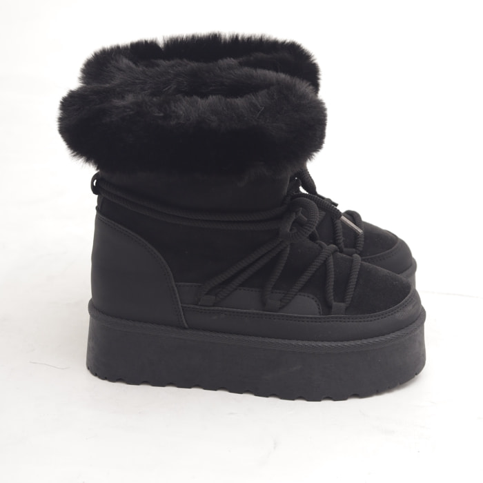 STIVALETTO MAMMUT LACCI NERO