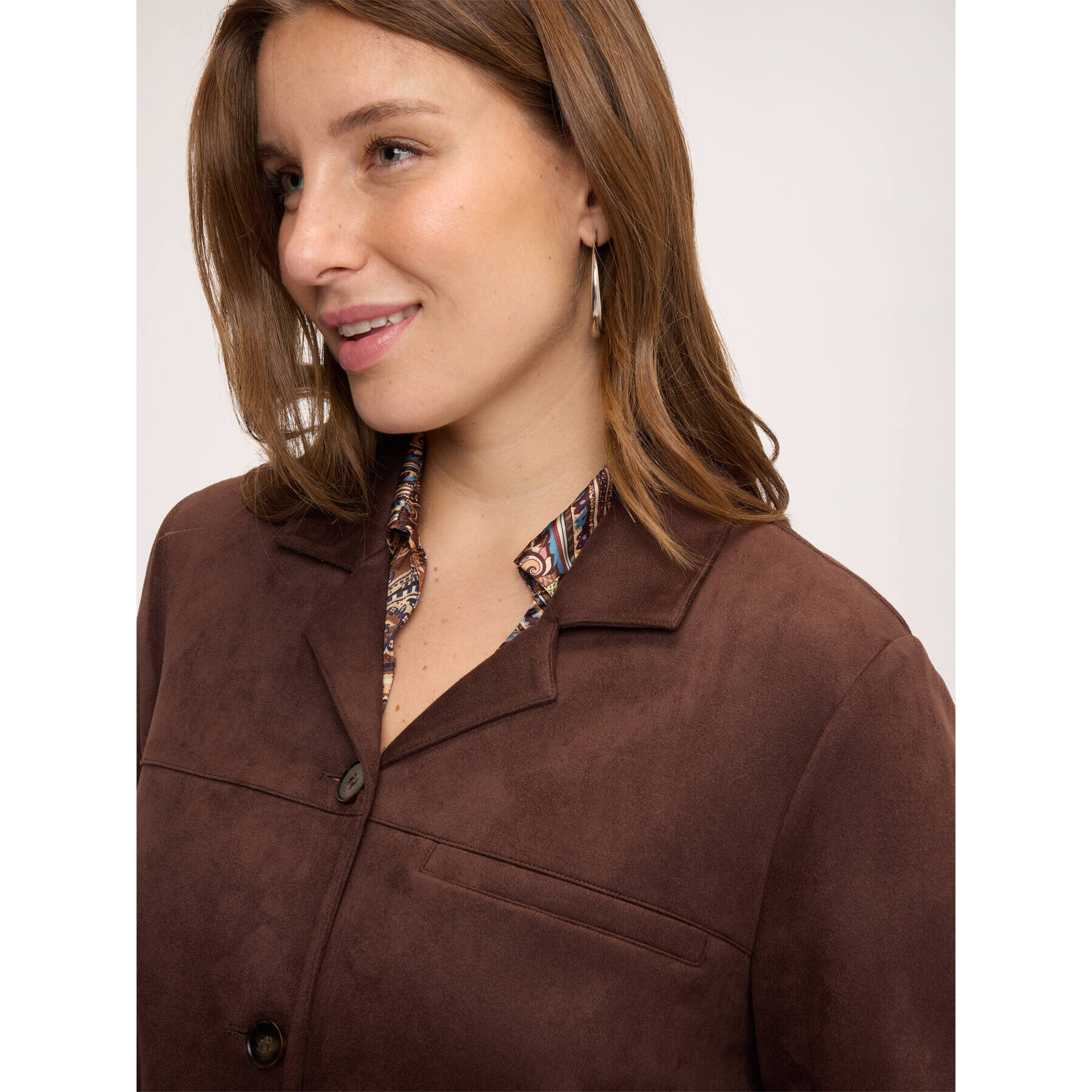 Fiorella Rubino - Giacca/camicia over soft touch - Marrone