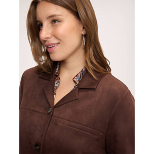 Fiorella Rubino - Giacca/camicia over soft touch - Marrone