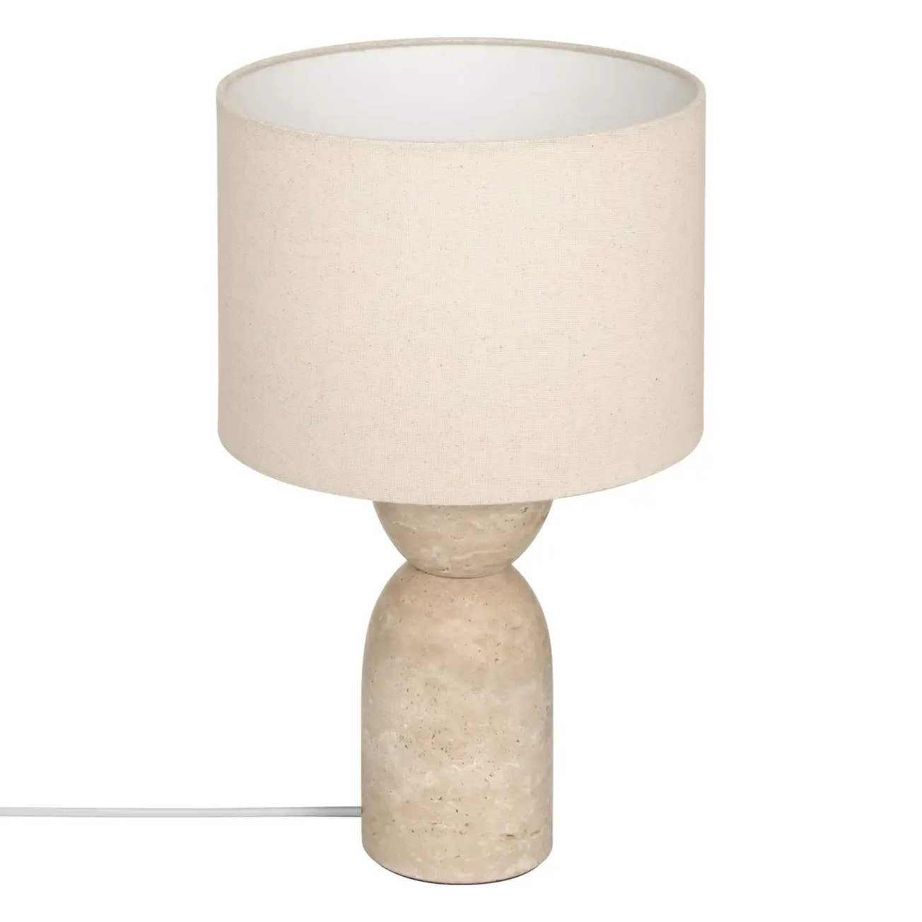Lampe à poser champignon secteur Erin beige H47,5cm