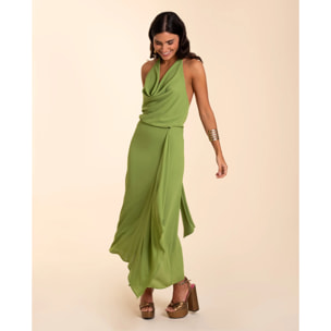 Falda midi con drapeado