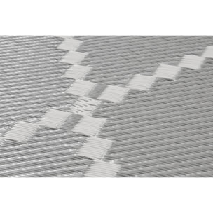 Scoobi - tapis d'exterieur gris et blanc motif graphique