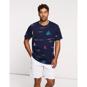 Camiseta Manga Corta Azul Marino - Sluupy