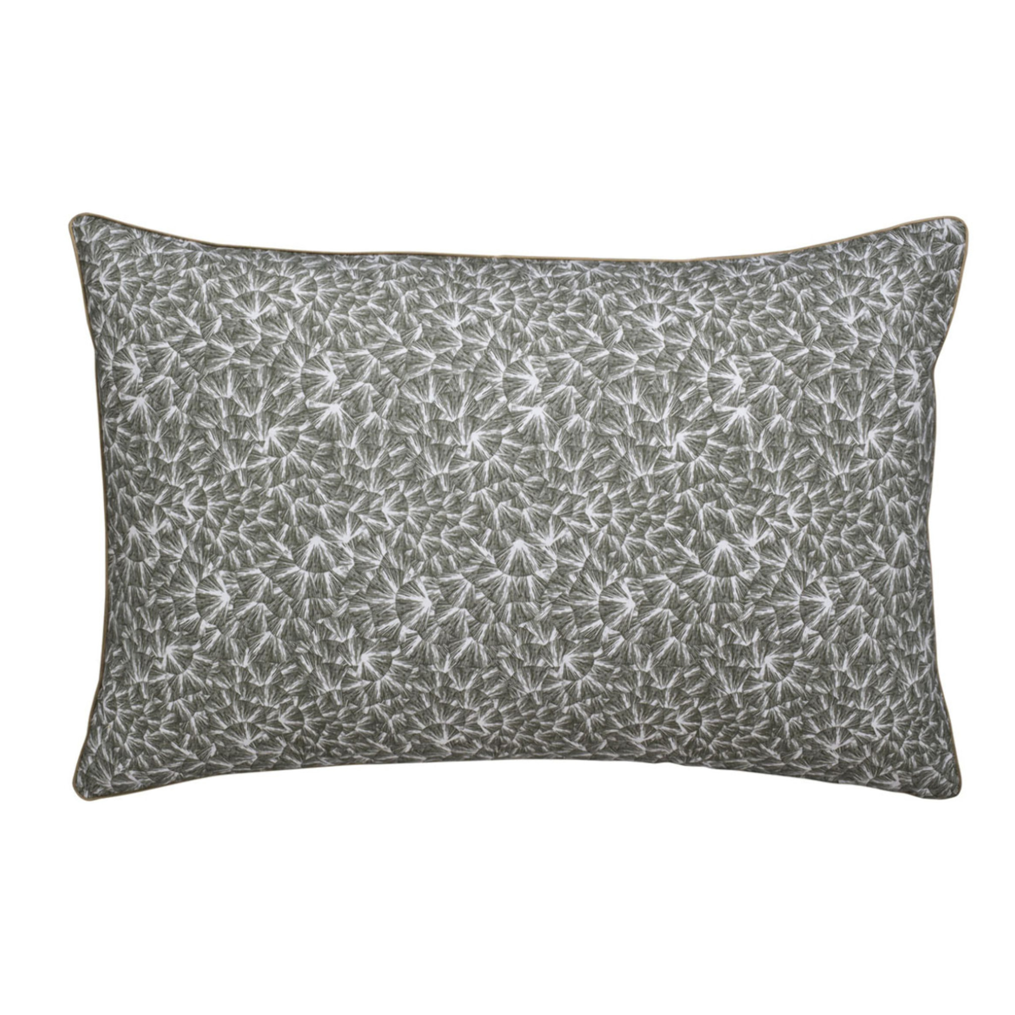 Taie d'oreiller imprimée en percale de coton, OSMOSE, Vert kakhi