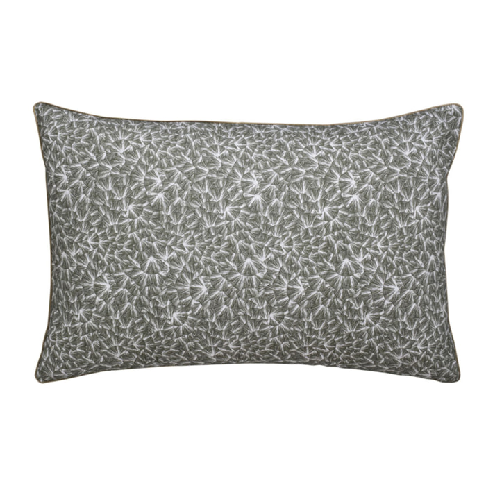 Taie d'oreiller imprimée en percale de coton, OSMOSE, Vert kakhi