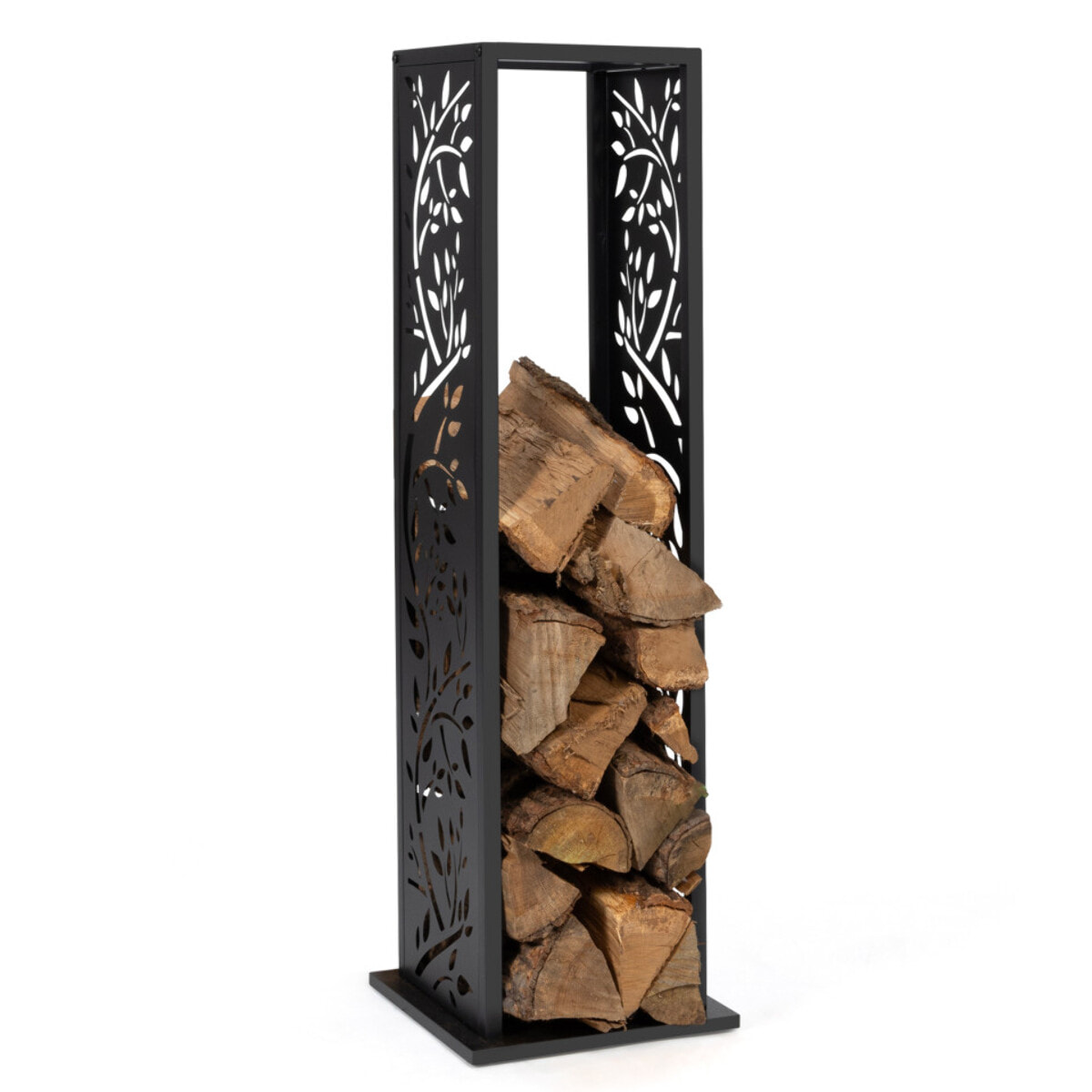 Range bûches vertical ajouré avec motifs 112 cm