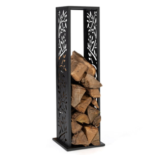 Range bûches vertical ajouré avec motifs 112 cm