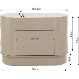 Commode Groove taupe Kare Design
