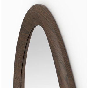 Miroir organique en placage noyer, D100 cm - Yoko