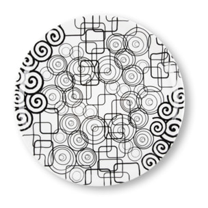 Set de 6 Assiettes à Pizza Excelsa – Magic Black, Porcelaine Multicolore