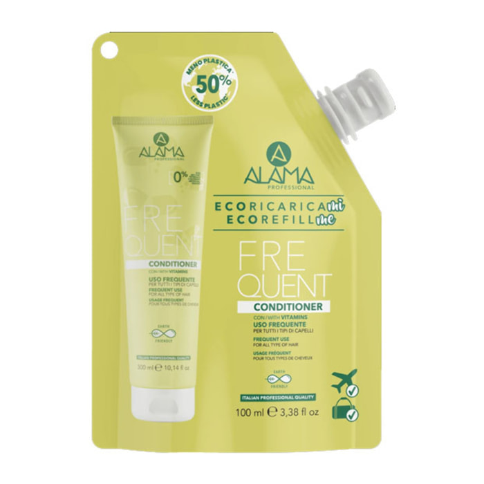 Acondicionador de recarga ecológica ALAMA Professional para uso frecuente, 100 ml.