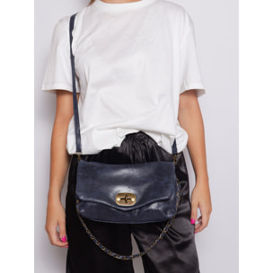 Borsa a tracolla da donna Made in Italy - Modello Floralia Lux - Pelle scamosciata - 25.0 x 15.0 x 11.0 cm