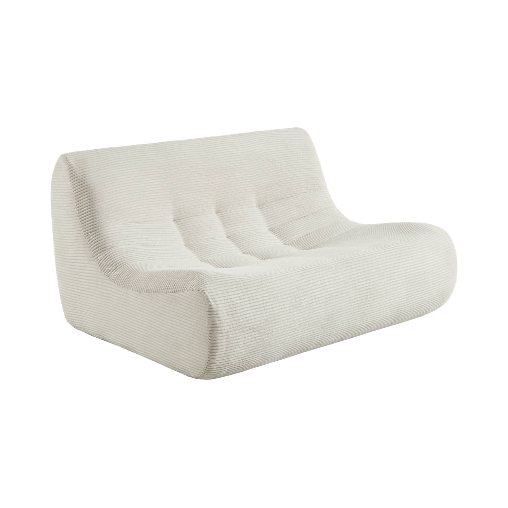 Canapé d'angle compressé modulable 5 places avec repose pied velours côtelé SOKOL