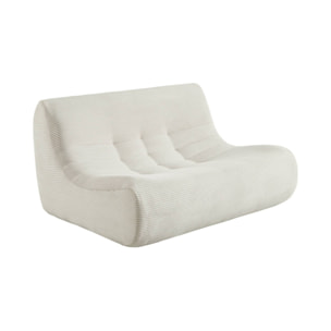 Canapé d'angle compressé modulable 5 places avec repose pied velours côtelé SOKOL