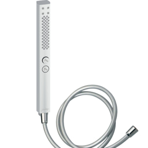 Pommeau de douche Shift+ carré 2 jets chromé + flexible