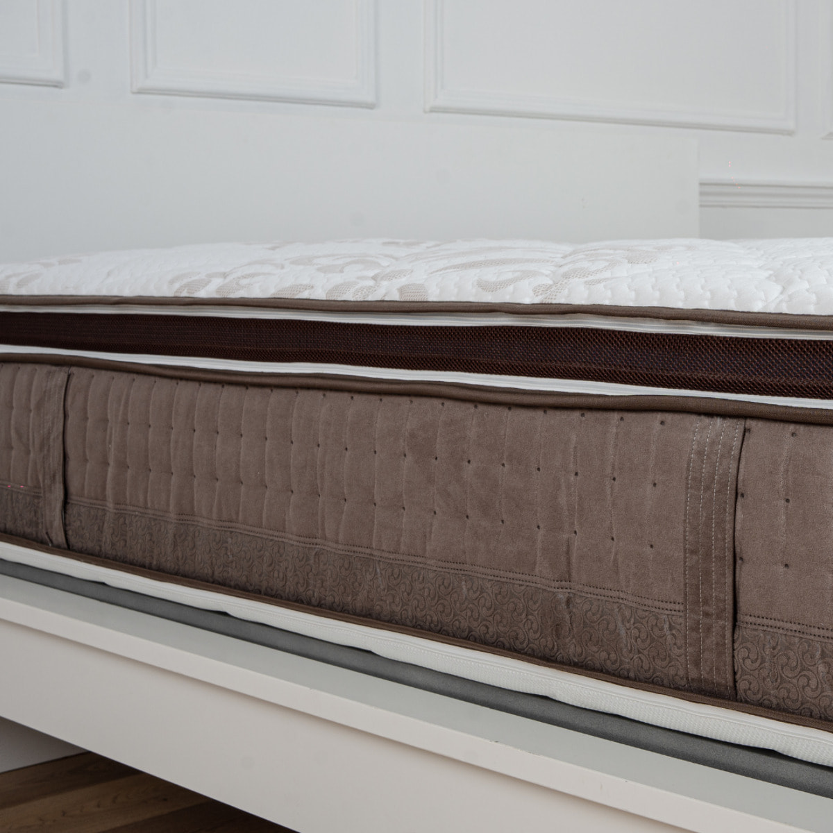 Materasso Luxury Ginflex Matrimoniale 160x190 Altezza 28cm Memory Foam 3 Strati Sfoderabile CON TOPPER INTEGRATO SGANCIABILE Tessuto Damascato e Fascia in Velluto (Antiacaro - Anallergico - Antibatterico - Ergonomico)