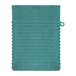 Gant de toilette pur coton 560 g/m² uni vert Vitae emeraude