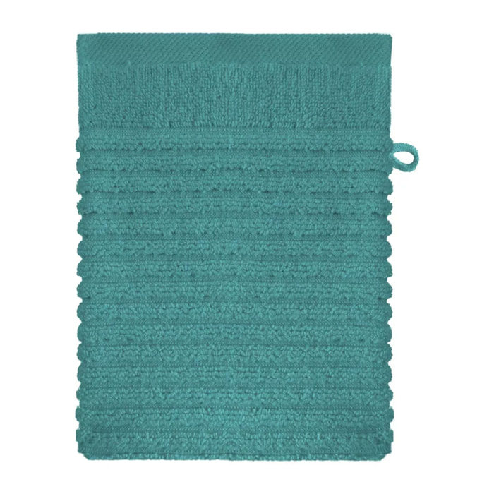 Gant de toilette pur coton 560 g/m² uni vert Vitae emeraude