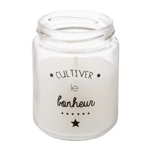 Bougie parfumée 130g pot verre couvercle liège assorti