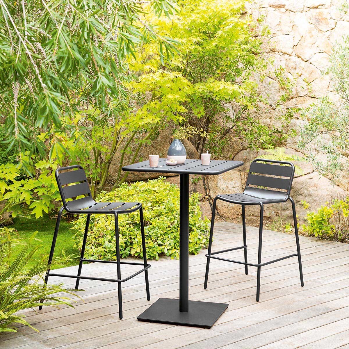 Table haute de jardin Phuket Graphite
