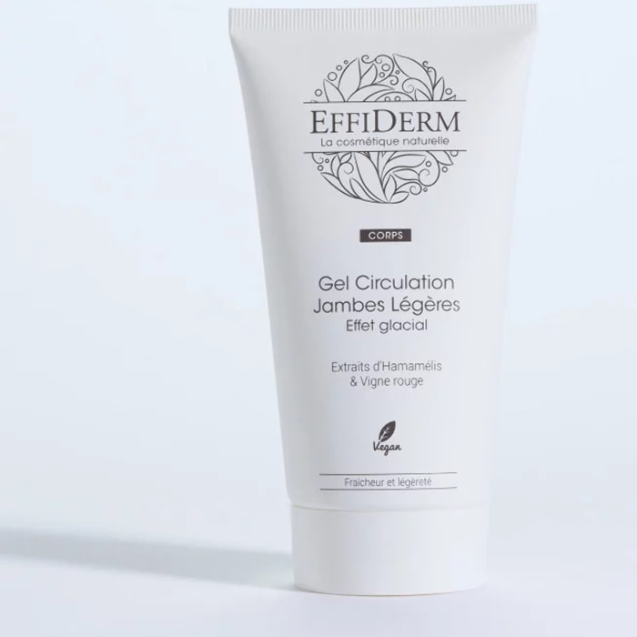 EFFIDERM - Gel circulation jambes légères - Effet glacial - Soulage et facilite le drainage - Bien-être immédiat - Flacon de 125 ml