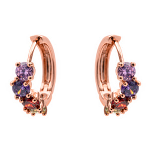 Pendientes Zamza acabado oro rosa 18k