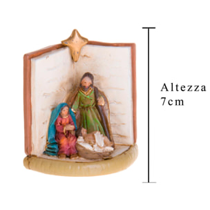 Natività su Libro - Pezzi 8 - Colore Multicolore - 3,8x7Hx6cm - Bianchi Dino