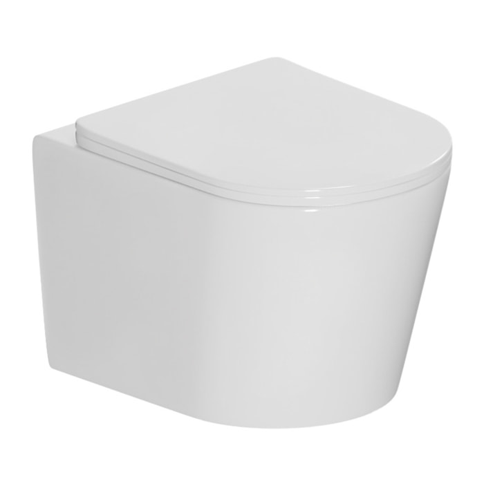 Pack WC bâti-support léger 112 cm ECO 2L Swiss Aqua Technologies + WC suspendu Ceramia + plaque blanc/chrome (STECE14WT04-FR)