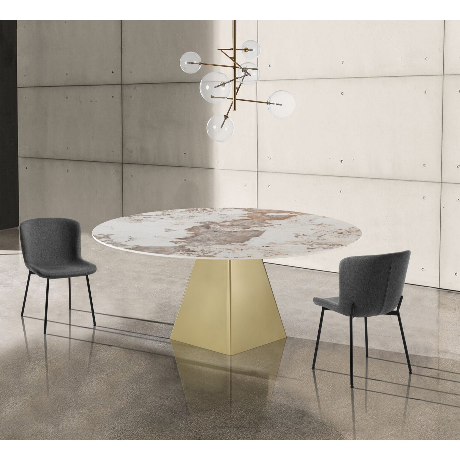 Oresteluchetta Tavolo allungabile rettangolare / rotondo ARVIN ONICE GOLD