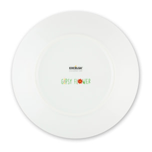 Servizio piatti 18 pezzi Excelsa – Gipsy Flower, Porcellana Bianco