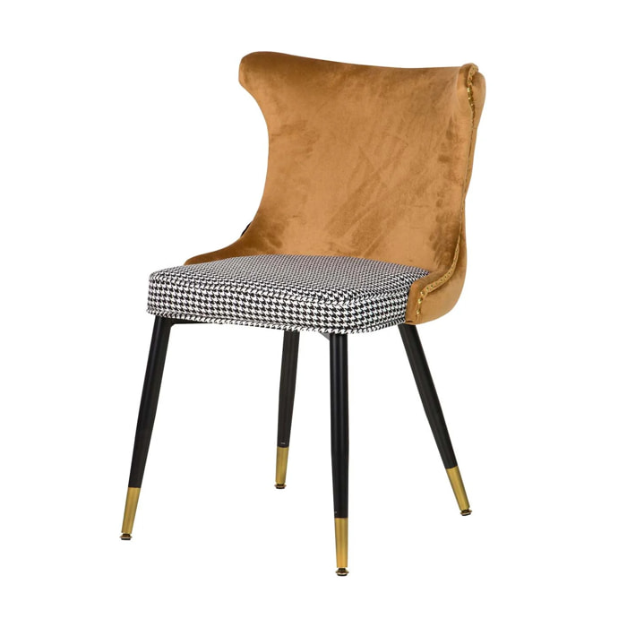 Silla Tachuelas Velvet Amarillo Aspen 49x54x82 Cm