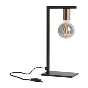 TWIN Lampada da tavolo Nero-Ottone satinato